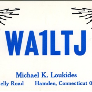 QSL Card from WA1LTJ, Hamden, Conn., to W4ATC, NC State Student Amateur Radio
