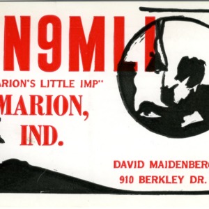 QSL Card from WN9MLI, Marion, Ind., to W4ATC, NC State Student Amateur Radio