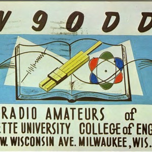 QSL Card from W90DD, Milwaukee, Wis., to W4ATC, NC State Student Amateur Radio
