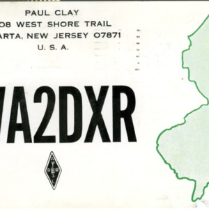 QSL Card from WA2DXR, Sparta, N.J., to W4ATC, NC State Student Amateur Radio