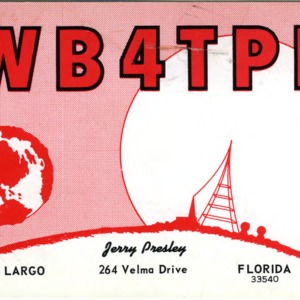 QSL Card from WB4TPI, Largo, Fla., to W4ATC, NC State Student Amateur Radio