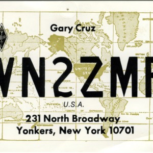 QSL Card from WN2ZMF, Yonkers, N.Y., to W4ATC, NC State Student Amateur Radio