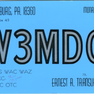 QSL Card from W3MDO, Stroudsburg, Pa., to W4ATC, NC State Student Amateur Radio