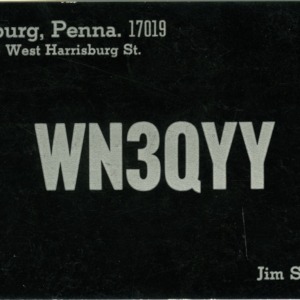 QSL Card from WN3QYY, Dillsburg, Pa., to W4ATC, NC State Student Amateur Radio