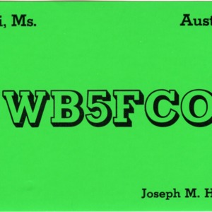 QSL Card from WB5FCO, Austin, Tx., to W4ATC, NC State Student Amateur Radio