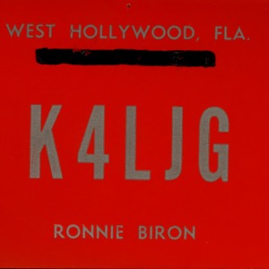 QSL Card from K4LJG, West Hollywood, Fla., to W4ATC, NC State Student Amateur Radio