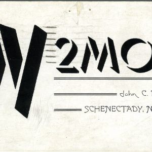 QSL Card from W2MOU, Schenectady, N.Y., to W4ATC, NC State Student Amateur Radio
