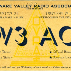 QSL Card from W3AQ, Trenton, N.J., to W4ATC, NC State Student Amateur Radio