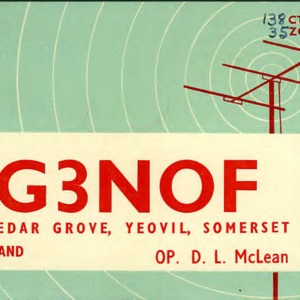 QSL Card from G3NOF, Yeovil, Somerset, England, to W4ATC, NC State Student Amateur Radio