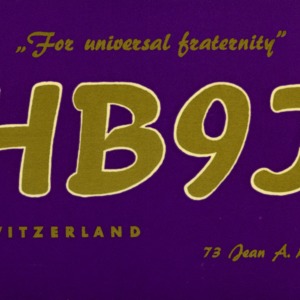 QSL Card from HB9J, Zuerich, Switzerland, to W4ATC, NC State Student Amateur Radio