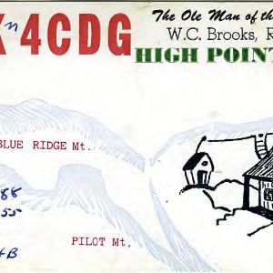 QSL Card from K4CDG, High Point, N.C., to W4ATC, NC State Student Amateur Radio