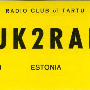 QSL Card from UK2RAE, Tartu, Estonia, USSR, to W4ATC, NC State Student Amateur Radio