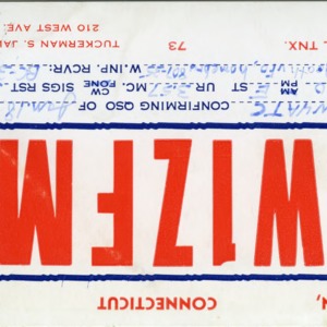 QSL Card from W1ZFM, Darien, Conn., to W4ATC, NC State Student Amateur Radio