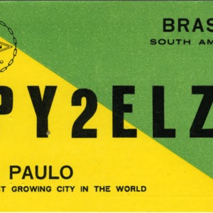 QSL Card from PY2ELZ, Sao Paulo, Brazil, to W4ATC, NC State Student Amateur Radio