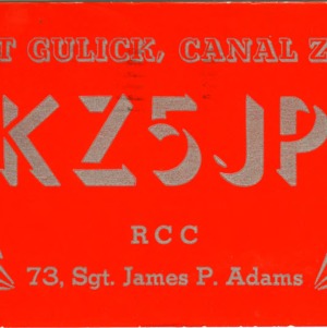 QSL Card from KZ5JP, Fort Gulick, Canal Zone, to W4ATC, NC State Student Amateur Radio