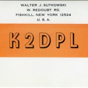 QSL Card from K2DPL, Fishkill, N.Y., to W4ATC, NC State Student Amateur Radio