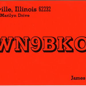 QSL Card from WN9BKO, Caseyville, Ill., to W4ATC, NC State Student Amateur Radio