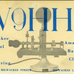 QSL Card from W9HHX, Milwaukee, Wisc., to W4ATC, NC State Student Amateur Radio