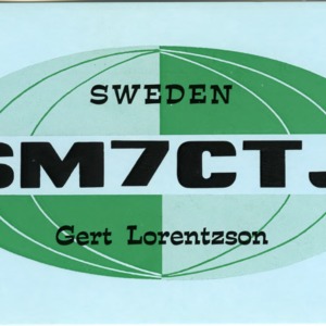 QSL Card from SM7CTJ, Malmo, Sweden, to W4ATC, NC State Student Amateur Radio