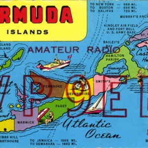 QSL Card from VP9EB, Bermuda, to W4ATC, NC State Student Amateur Radio
