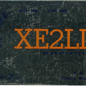 QSL Card from XE2LLX, Tijuana, Mexico, to W4ATC, NC State Student Amateur Radio