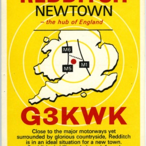 QSL Card from G3KWK, Redditch, England, to W4ATC, NC State Student Amateur Radio