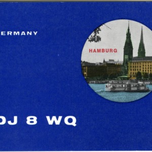 QSL Card from DJ8WQ, Hamburg, Germany, to W4ATC, NC State Student Amateur Radio