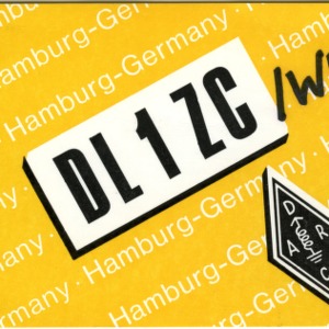 QSL Card from DL1ZC/W4, Hamburg, Germany, to W4ATC, NC State Student Amateur Radio