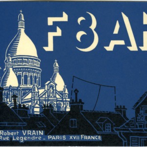 QSL Card from F8AH, Paris, France, to W4ATC, NC State Student Amateur Radio