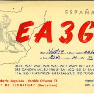 QSL Card from EA3GF, Barcelona, Spain, to W4ATC, NC State Student Amateur Radio