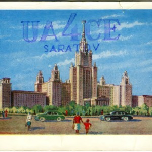 QSL Card from UA4CE, Saratov, USSR, to W4ATC, NC State Student Amateur Radio