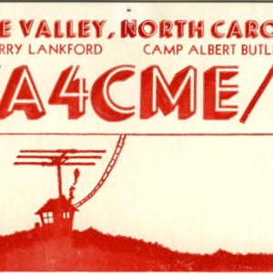 QSL Card from WA4CME/4, Glade Valley, N.C., to W4ATC, NC State Student Amateur Radio