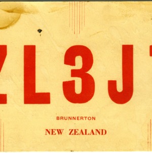 QSL Card from ZL3JT, Brunnerton, New Zealand, to W4ATC, NC State Student Amateur Radio