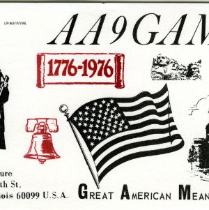 QSL Card from AA9GAM, Zion, Ill., to W4ATC, NC State Student Amateur Radio
