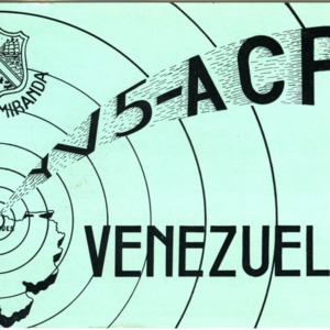 QSL Card from YV5-ACP, Los Teques, Venezuela, to W4ATC, NC State Student Amateur Radio