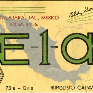 QSL Card from XE-1-OH, Guadalajara, Mexico, to W4ATC, NC State Student Amateur Radio
