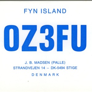 QSL Card from OZ3FU, Fyn Island, Denmark, to W4ATC, NC State Student Amateur Radio