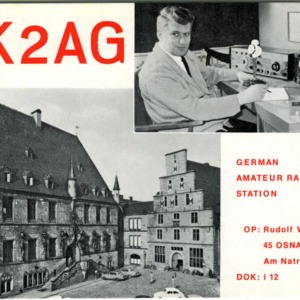 QSL Card from DK2AG, Osnabruck, Germany, to W4ATC, NC State Student Amateur Radio