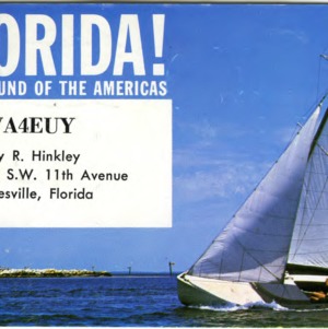 QSL Card from WA4EUY, Gainesville, Fla., to W4ATC, NC State Student Amateur Radio