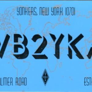QSL Card from WB2YKA, Yonkers, N.Y., to W4ATC, NC State Student Amateur Radio