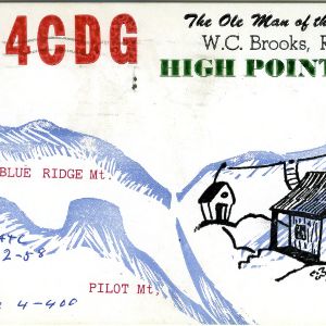 QSL Card from K4CDG, High Point, N.C., to W4ATC, NC State Student Amateur Radio