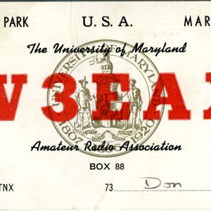 QSL Card from W3EAX, College Park, Md., to W4ATC, NC State Student Amateur Radio