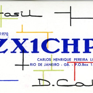 QSL Card from ZX1CHP, Rio De Janeiro, to W4ATC, NC State Student Amateur Radio