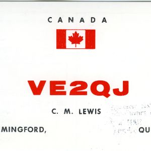 QSL Card from VE2QJ, Montreal, Canada, to W4ATC, NC State Student Amateur Radio