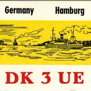 QSL Card from DK3UE, Hamburg, Germany, to W4ATC, NC State Student Amateur Radio