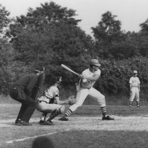 Baseball player at bat during a game against the University of North Carolina