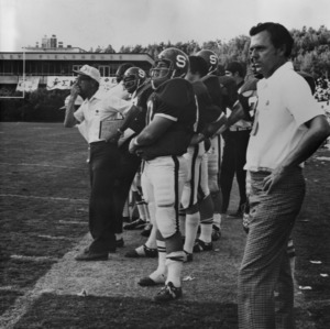 Coach Al Michals and squad members during N. C. State and South Carolina game