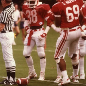 N. C. State football players on field