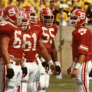 N. C. State football players on field