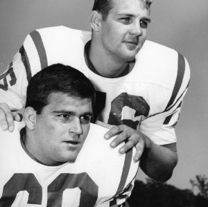 Football players Chuck Wachtel and Bill Sullivan